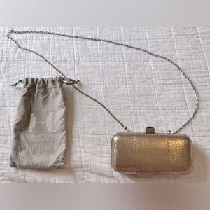Halston Heritage Susan Box Clutch Rose Gold Snakeskin (inc. original dust bag)